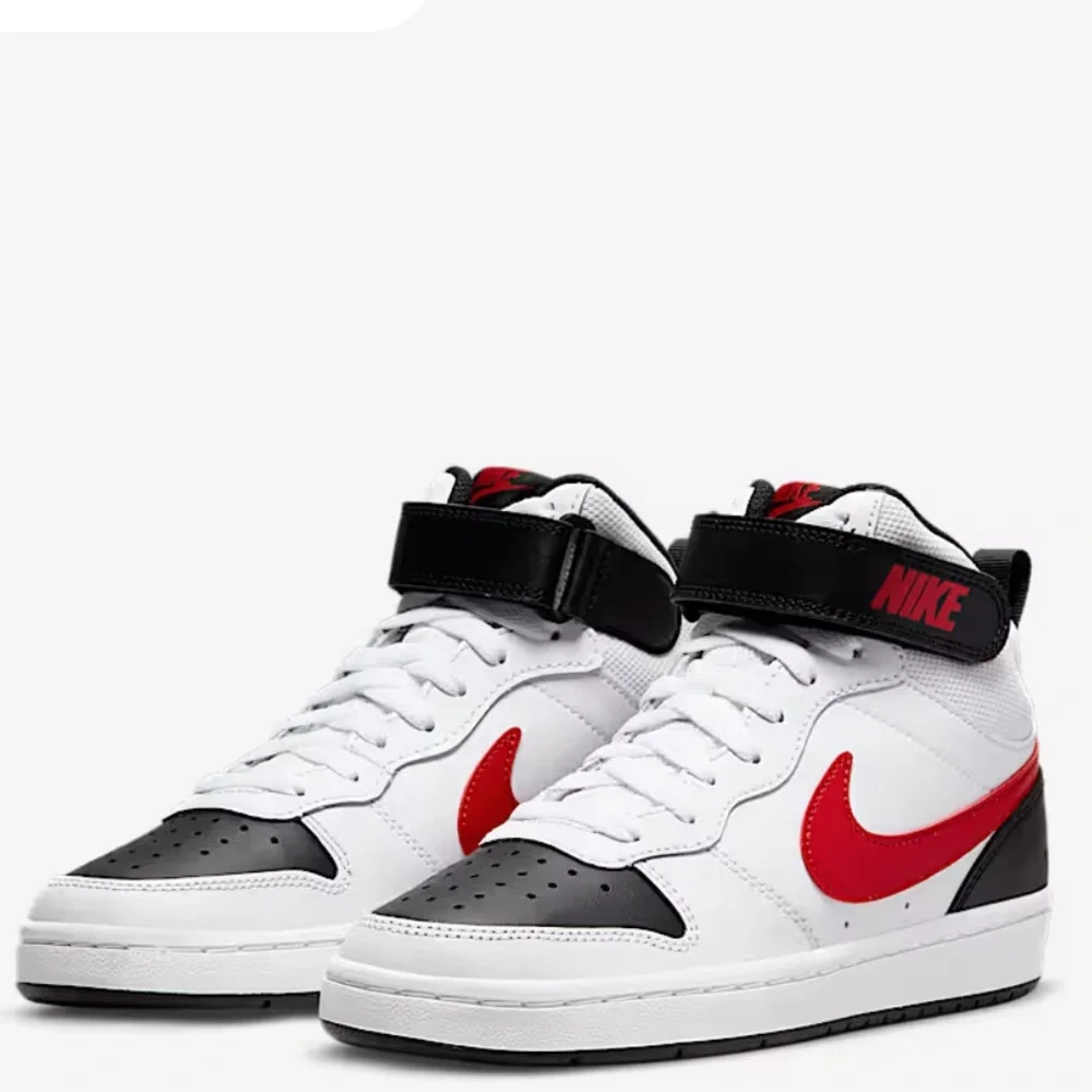 EUC NIKE: Court Borough Mid 2- Red and Black Basketball Sneakers EUC- Size 7Y